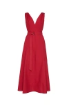 Brunello Cucinelli Dress Cotton-blend Belted Waist In Red