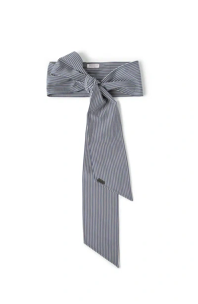 BRUNELLO CUCINELLI BRUNELLO CUCINELLI POPLIN FOULARD WITH MONILI
