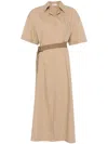 Brunello Cucinelli Women Cotton Belted Dress In Braun