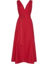 Brunello Cucinelli Dress Cotton-blend Belted Waist In Red