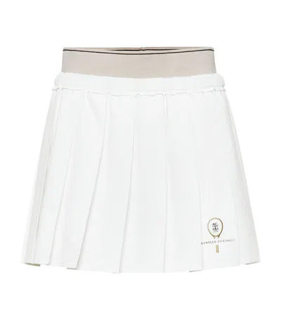 BRUNELLO CUCINELLI POPLIN PLEATED TENNIS SKIRT