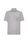 Brunello Cucinelli Grey Short Sleeves Logo Polo In Gray