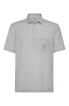 Brunello Cucinelli Grey Short Sleeves Logo Polo In Light Grey