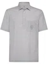 Brunello Cucinelli Grey Short Sleeves Logo Polo In Grey