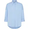 Brunello Cucinelli Poplin Shirt In Blue