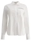 Brunello Cucinelli White Shirt With Button Closure In Cotton Blend Woman