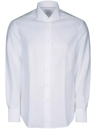 Brunello Cucinelli Poplin Shirt In White