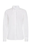 Brunello Cucinelli White Stretch Poplin Shirt In White