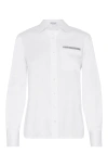 Brunello Cucinelli White Shirt With Button Closure In Cotton Blend Woman In White