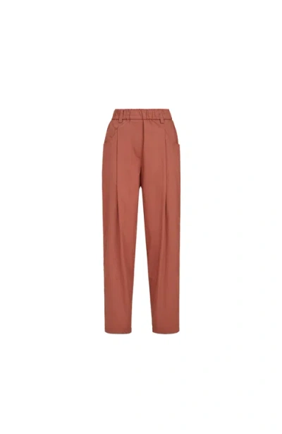 Brunello Cucinelli Poplin Trousers In Brown