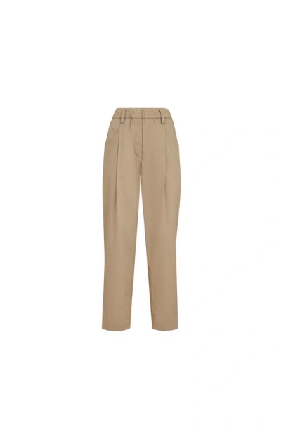 Brunello Cucinelli Poplin Trousers In Neutral