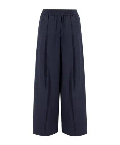 Brunello Cucinelli Elasticated Waistband Wide-leg Trousers In Black