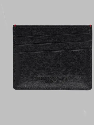 Brunello Cucinelli Portacarte In Pelle In Black