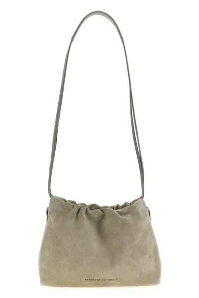 Brunello Cucinelli Grey Bc Duo Crossbody Bag In Green