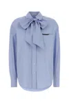 Brunello Cucinelli Powder Blue Poplin Shirt In Blue
