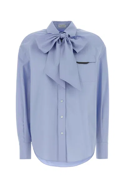Brunello Cucinelli Powder Blue Poplin Shirt