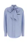 Brunello Cucinelli Powder Blue Poplin Shirt In Multi