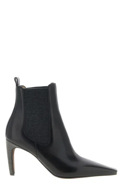 BRUNELLO CUCINELLI 'PRECIOUS BLOCK HEELS' ANKLE BOOTS