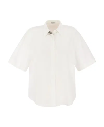 Brunello Cucinelli Precious Buttonhole Shirt In White