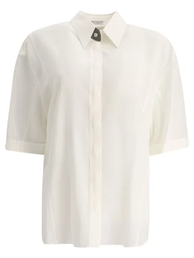 Brunello Cucinelli Precious Buttonhole Shirts White