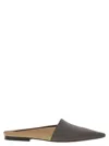 Brunello Cucinelli Women's Precious Calfskin Flats In Beige