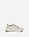 Brunello Cucinelli Sneakers In Canvas E Camoscio Con Precious Detail In Gray