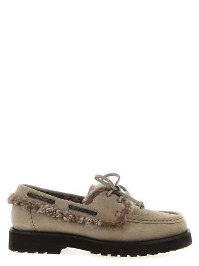Brunello Cucinelli Precious Insert Loafers Gray