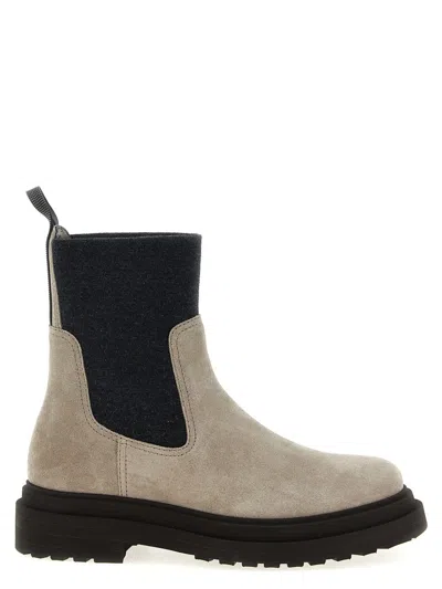 BRUNELLO CUCINELLI BRUNELLO CUCINELLI PRECIOUS LOOP DETAIL ANKLE BOOTS