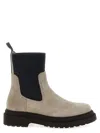 Brunello Cucinelli Precious Loop Detail Ankle Boots In Neutral