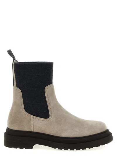 BRUNELLO CUCINELLI PRECIOUS LOOP DETAIL ANKLE BOOTS