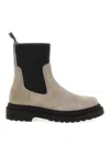 Brunello Cucinelli Women Precious Loop Detail Ankle Boots In Sand