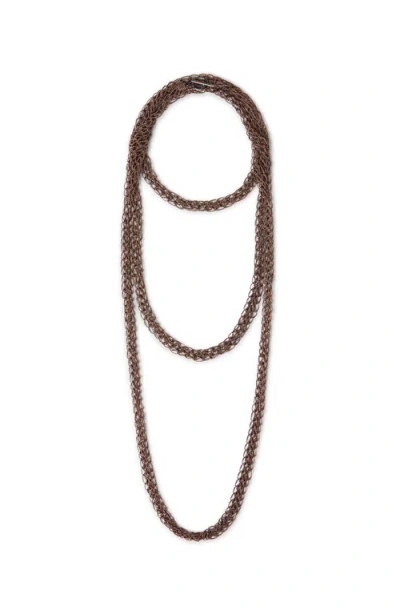 Brunello Cucinelli Precious Loops Necklace In Bronze