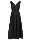 Brunello Cucinelli Women Techno Cotton Poplin Dress With Belt And Precious Shoulder Detail