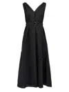 Brunello Cucinelli Women Techno Cotton Poplin Dress With Belt And Precious Shoulder Detail