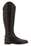 Brunello Cucinelli Classic Leather Boot With Precious Spurs In Brown
