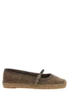 Brunello Cucinelli Brown Espadrilles With Monile Detail And Beveled Toe In Brown