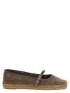 Brunello Cucinelli Brown Espadrilles With Monile Detail And Beveled Toe