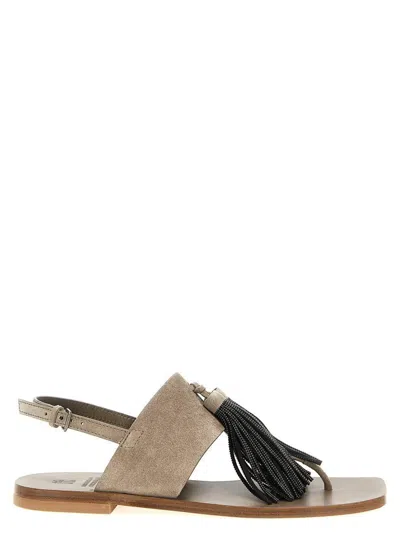 BRUNELLO CUCINELLI BRUNELLO CUCINELLI 'PRECIOUS TASSELS' SANDALS