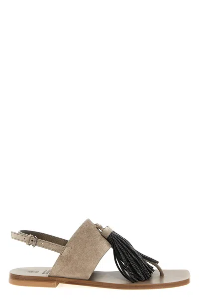 BRUNELLO CUCINELLI BRUNELLO CUCINELLI 'PRECIOUS TASSELS' SANDALS