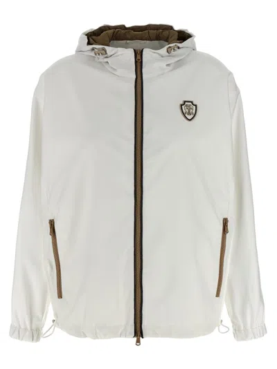 Brunello Cucinelli Women Waterproof Jacket With Hood In White