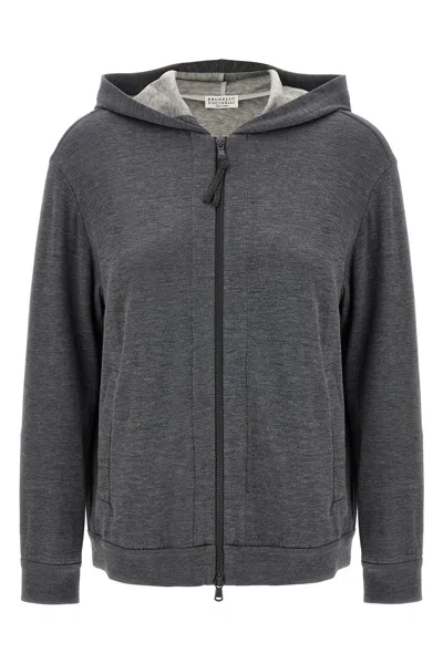 BRUNELLO CUCINELLI BRUNELLO CUCINELLI 'PRECIOUS ZIPPER PULL' HOODIE