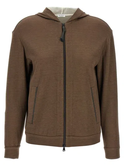 BRUNELLO CUCINELLI BRUNELLO CUCINELLI 'PRECIOUS ZIPPER PULL' HOODIE