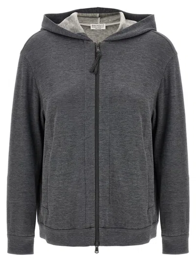 BRUNELLO CUCINELLI BRUNELLO CUCINELLI 'PRECIOUS ZIPPER PULL' HOODIE