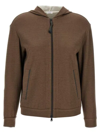 BRUNELLO CUCINELLI BRUNELLO CUCINELLI 'PRECIOUS ZIPPER PULL' HOODIE