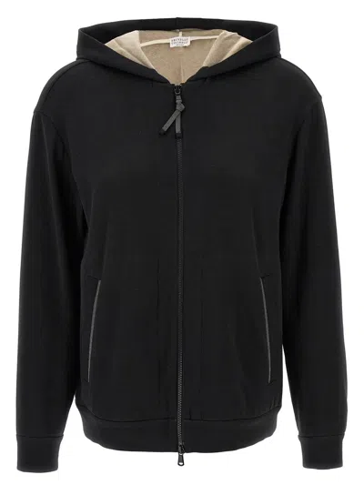 Brunello Cucinelli 'precious Zipper Pull' Hoodie.
