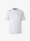 Brunello Cucinelli Men Cotton Jersey Crew-neck T-shirt With Logo And Faux-layering In White