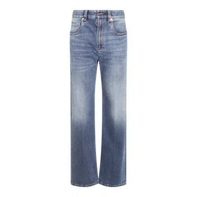BRUNELLO CUCINELLI BRUNELLO CUCINELLI LOGO PATCH FLARED LEG JEANS