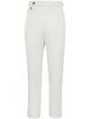 Brunello Cucinelli Cotton Gabardine Tailored Trousers In 白色