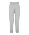 Brunello Cucinelli Wool And Cotton Trousers With Cuffs In Gray