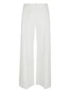 Brunello Cucinelli White Flared Pants With Belt Loops And Monil Detail On The Loop In Cotton Stretch Woman In White